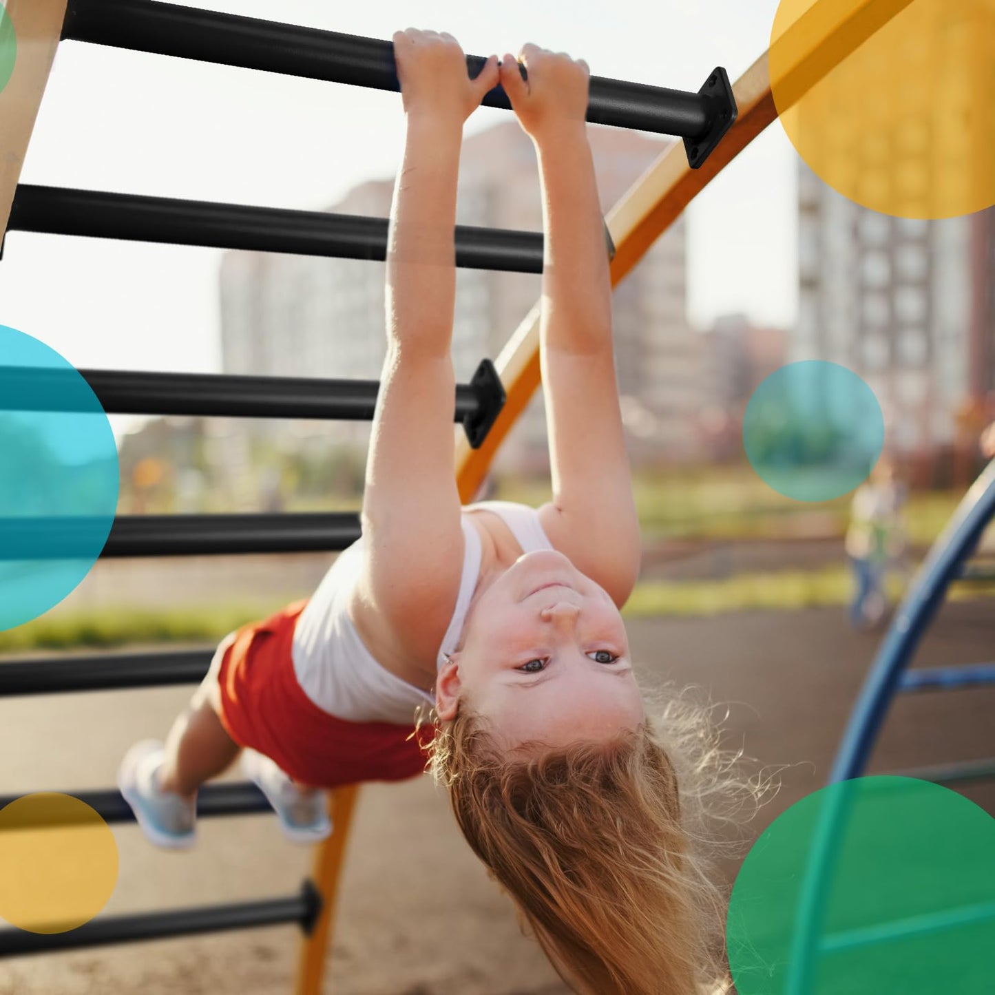Dunzy 12-Pack Steel Monkey Bars for Swing Sets – 16.5-Inch Black with Screws & Mounting Plates