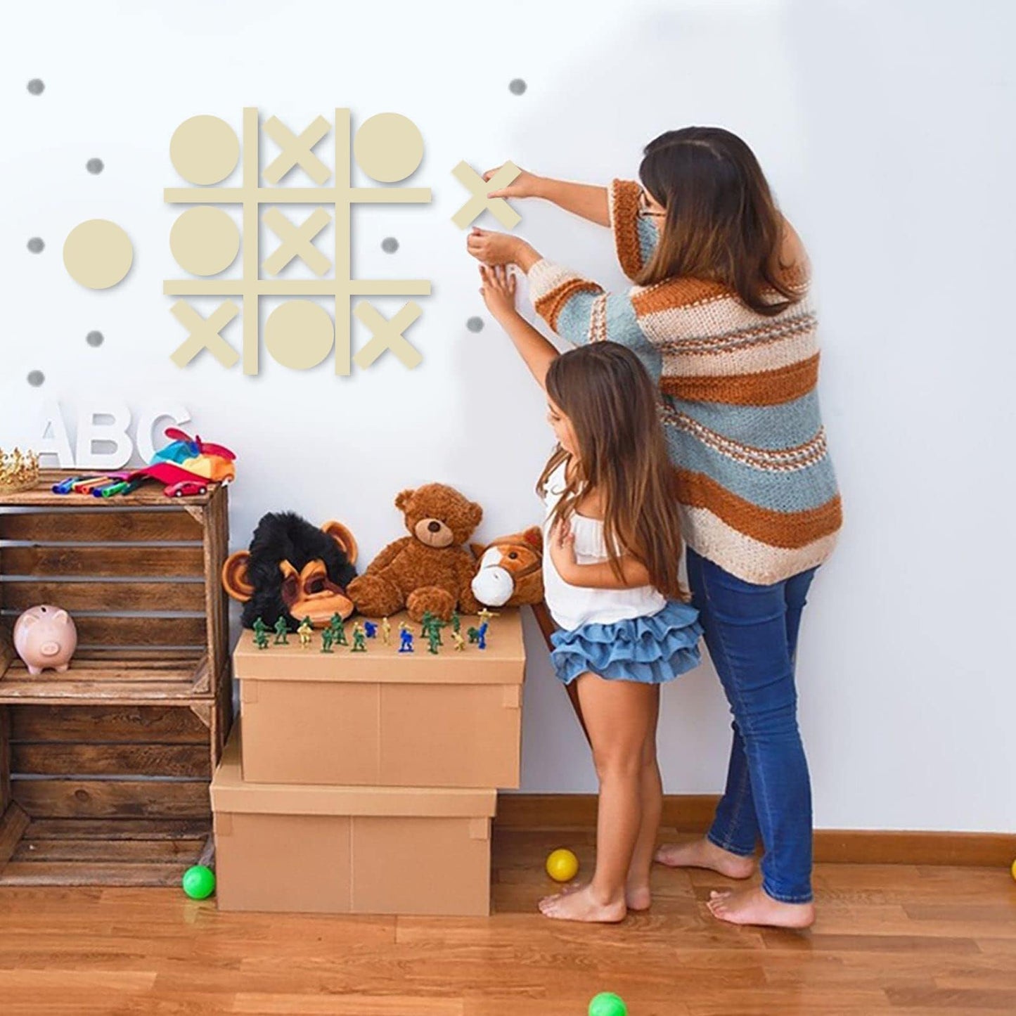 DUOLIYBC Magnetic Tic Tac Toe Wall-Mount Game – Family-Friendly Wall Decor and Indoor Party Fun