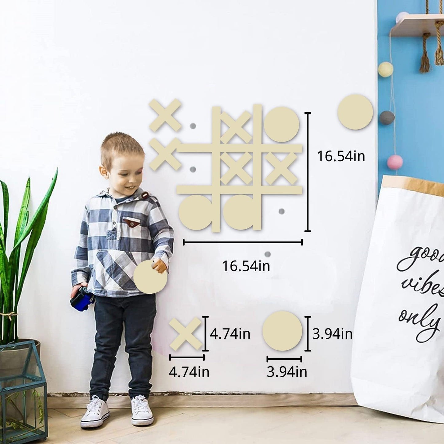 DUOLIYBC Magnetic Tic Tac Toe Wall-Mount Game – Family-Friendly Wall Decor and Indoor Party Fun