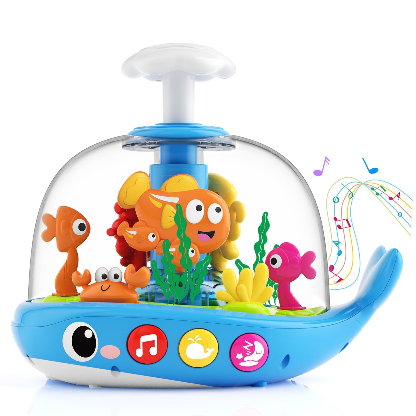 DUPHLAGT Baby Toys 6-12 Months — Bilingual Light-Up Aquarium Musical Toy