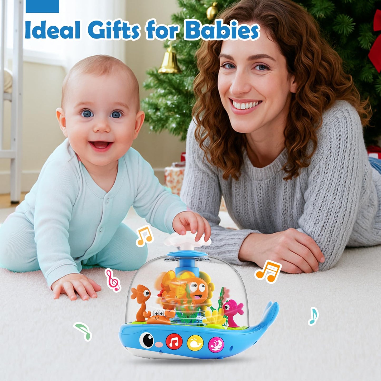 DUPHLAGT Baby Toys 6-12 Months — Bilingual Light-Up Aquarium Musical Toy