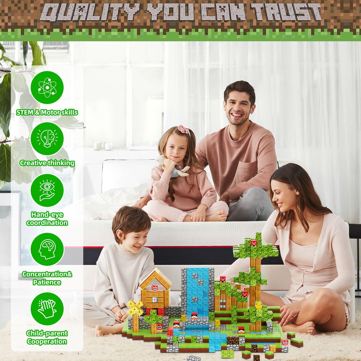DUSH PACE 176 PCS Magnetic Blocks for Kids 4-8 | STEM Building Toys and Educational Tiles