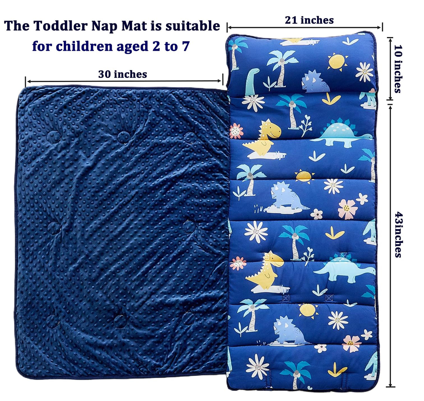 DuShow Toddler Nap Mat with Pillow and Fleece Blanket – Ultra-Soft Portable Sleep Mat