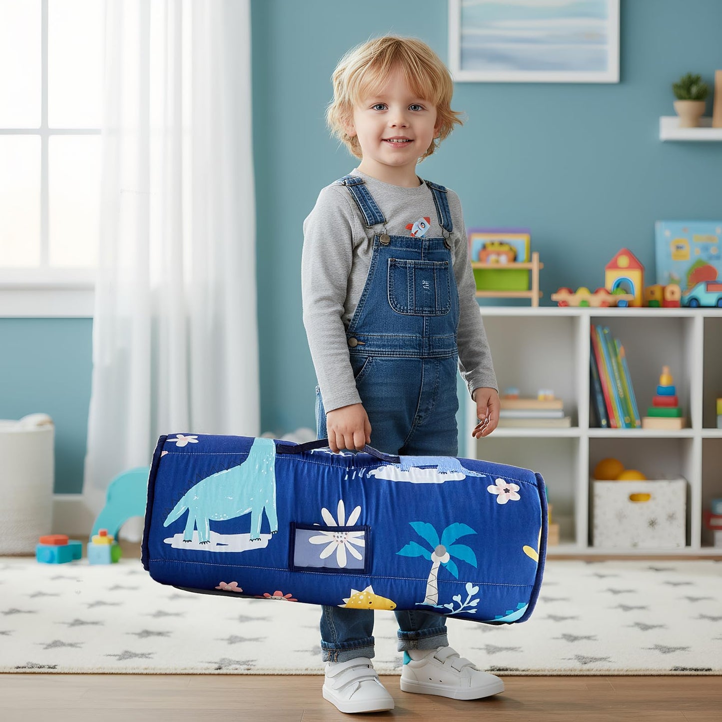 DuShow Toddler Nap Mat with Pillow and Fleece Blanket – Ultra-Soft Portable Sleep Mat