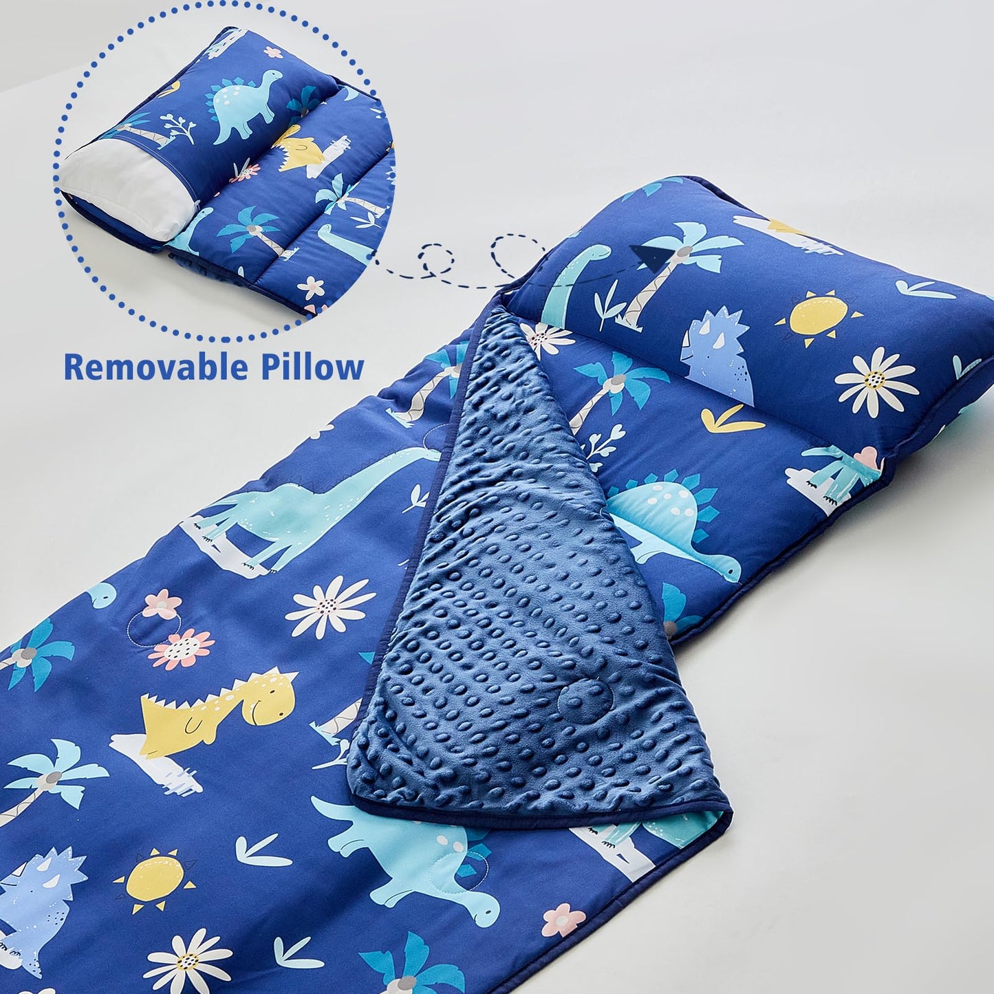 DuShow Toddler Nap Mat with Pillow and Fleece Blanket – Ultra-Soft Portable Sleep Mat