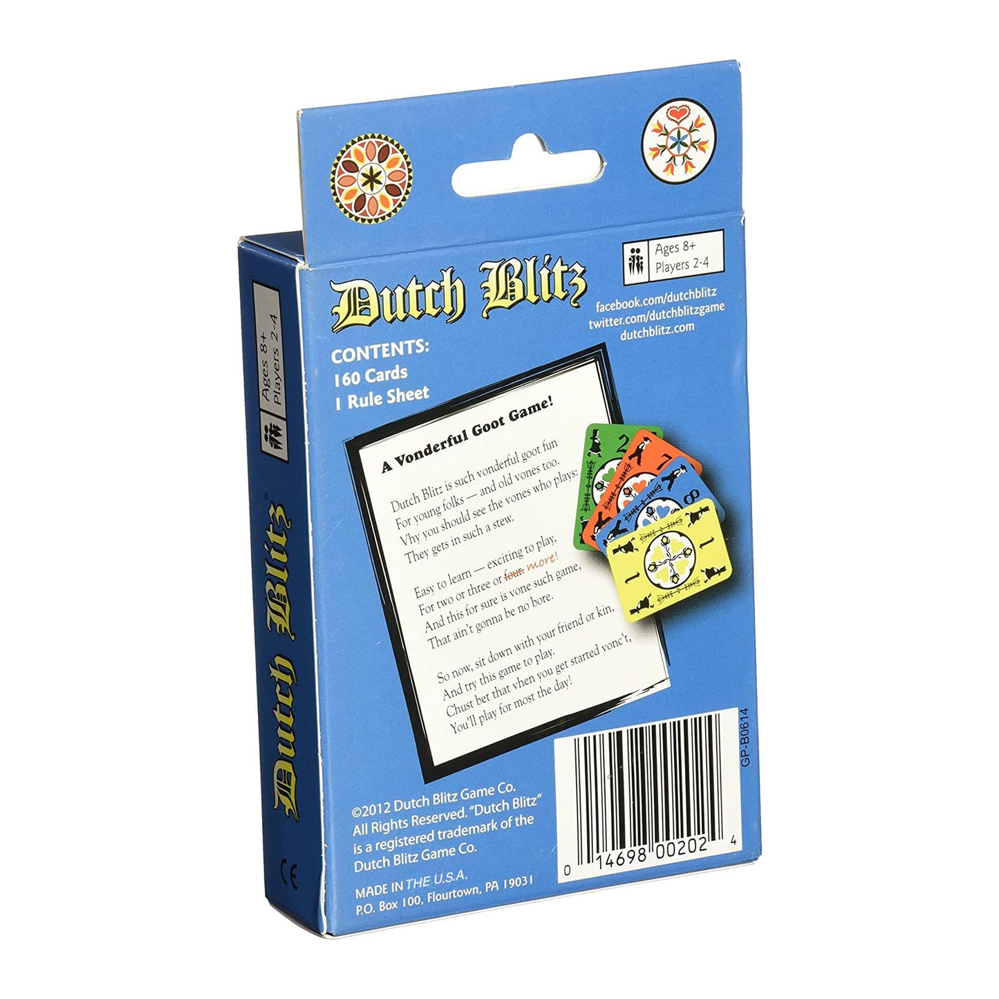 Dutch Blitz Blue Expansion Pack — Play 2-8 Players with 4 New Colors