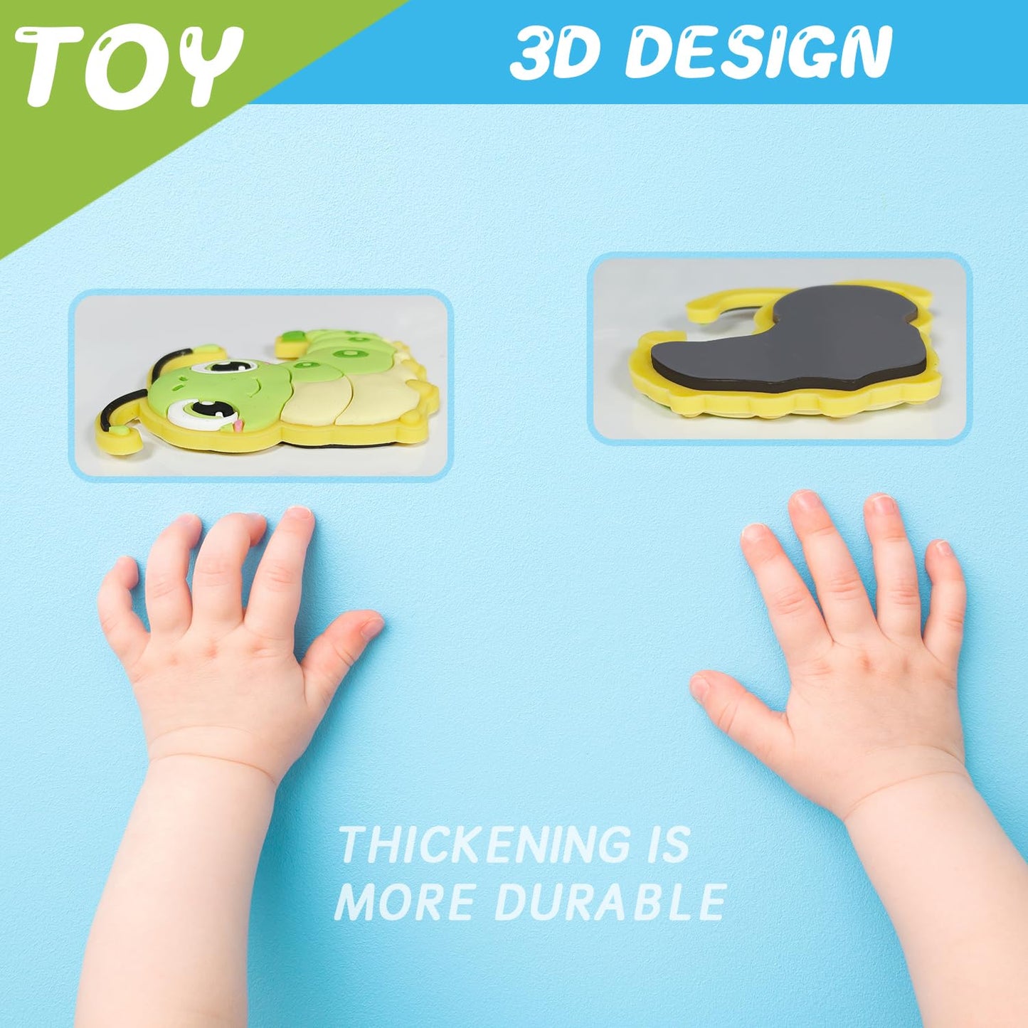DUUMI Toddler Fridge Magnets – Insect & Animal Toys for 1-3 Year Olds (3D, Safe Full-Back)