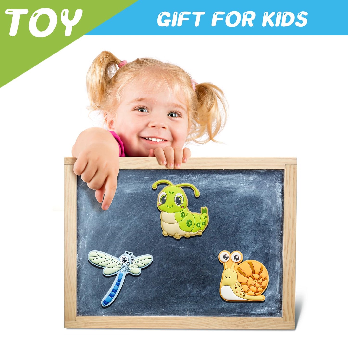 DUUMI Toddler Fridge Magnets – Insect & Animal Toys for 1-3 Year Olds (3D, Safe Full-Back)