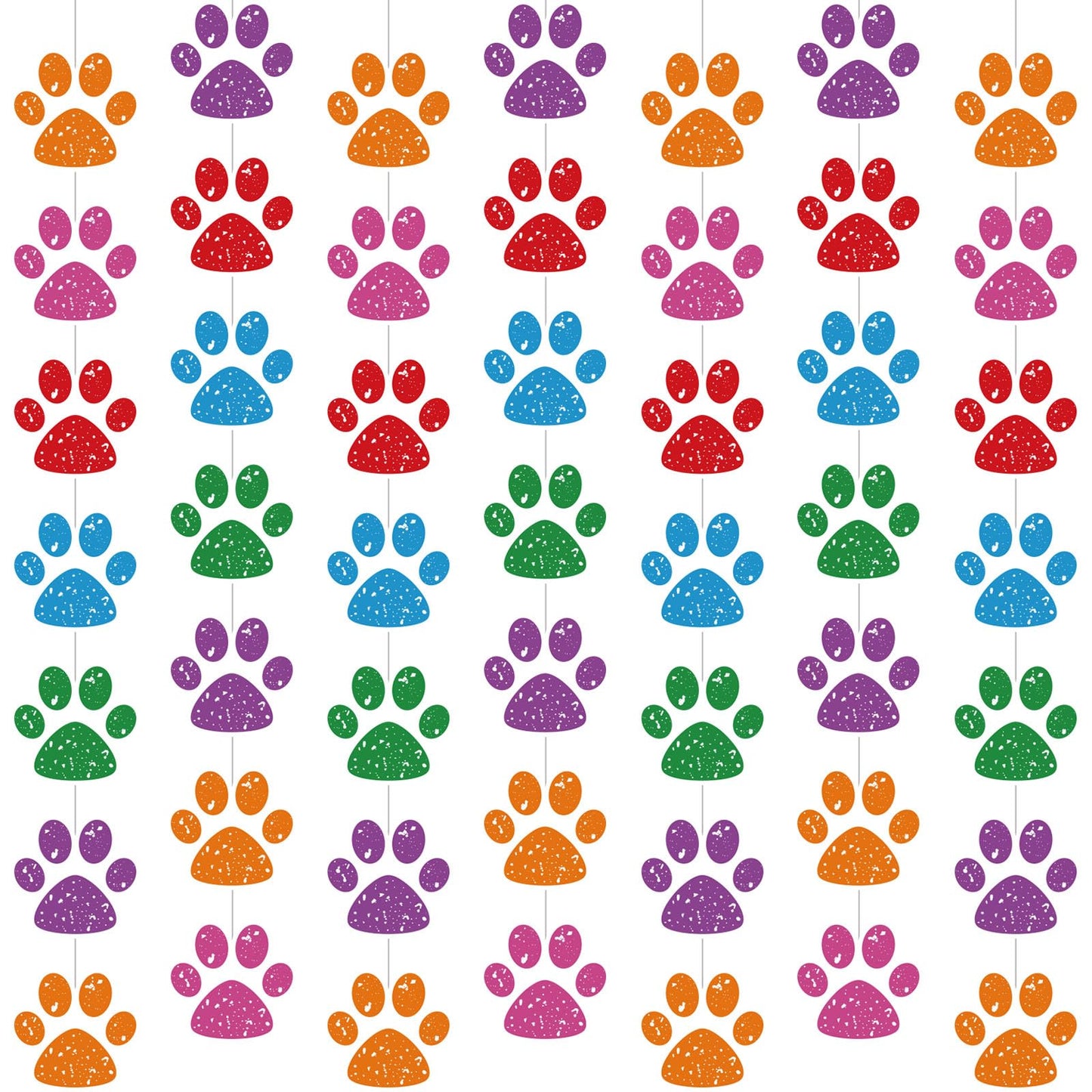Duraaamo 8-Pack Paw Print Paper Garland for Birthday & Baby Shower