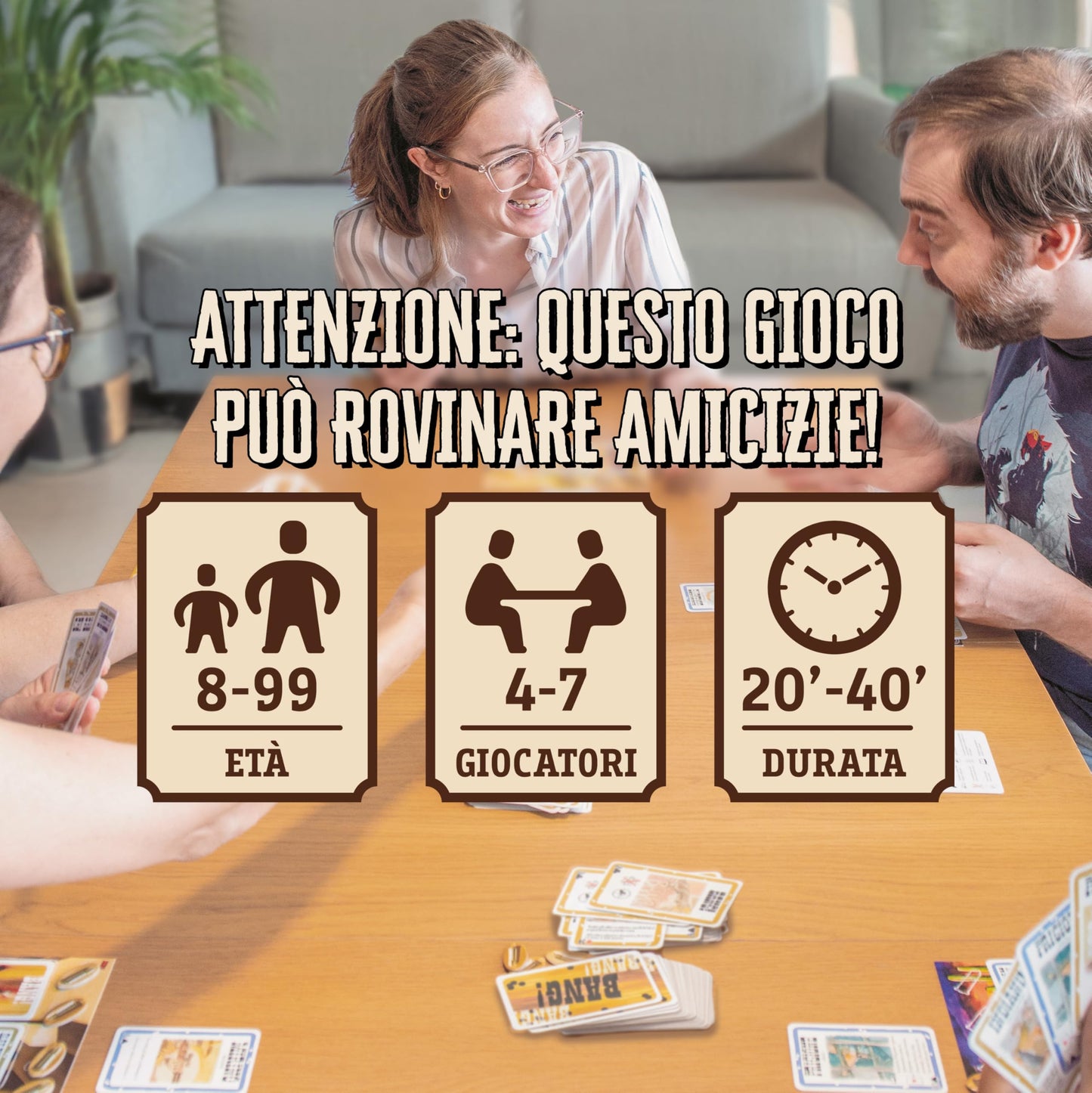 dV Giochi DA VINCI Bang 4th Edition – Wild West Card Game for 4-7 Players