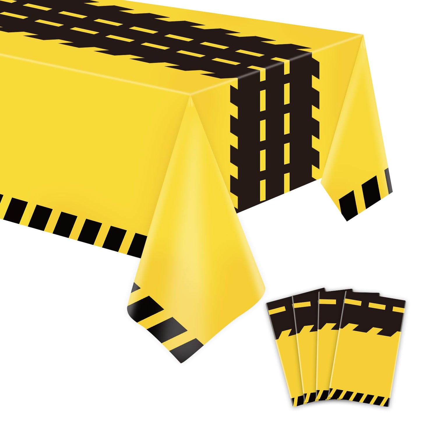 Dvaorc 4 Pack Construction Tablecloths - Rectangle 51x86 Inch Dump Truck Birthday Table Covers