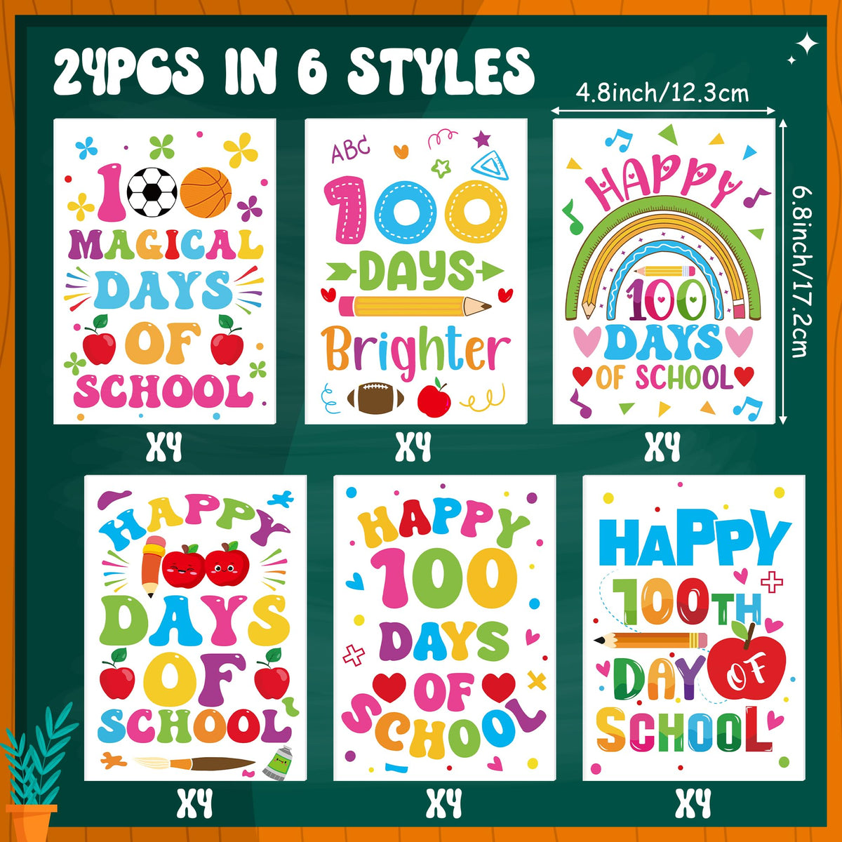 Dvbonike 24Pcs 100 Days Coloring Books – DIY Color-In Pages for Classroom Rewards