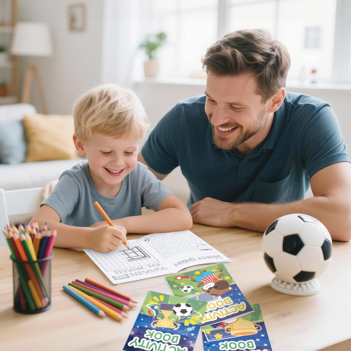 Dvbonike 24Pcs Soccer Activity Books for Kids – Football Mini Games & Party Favors Bulk Pack