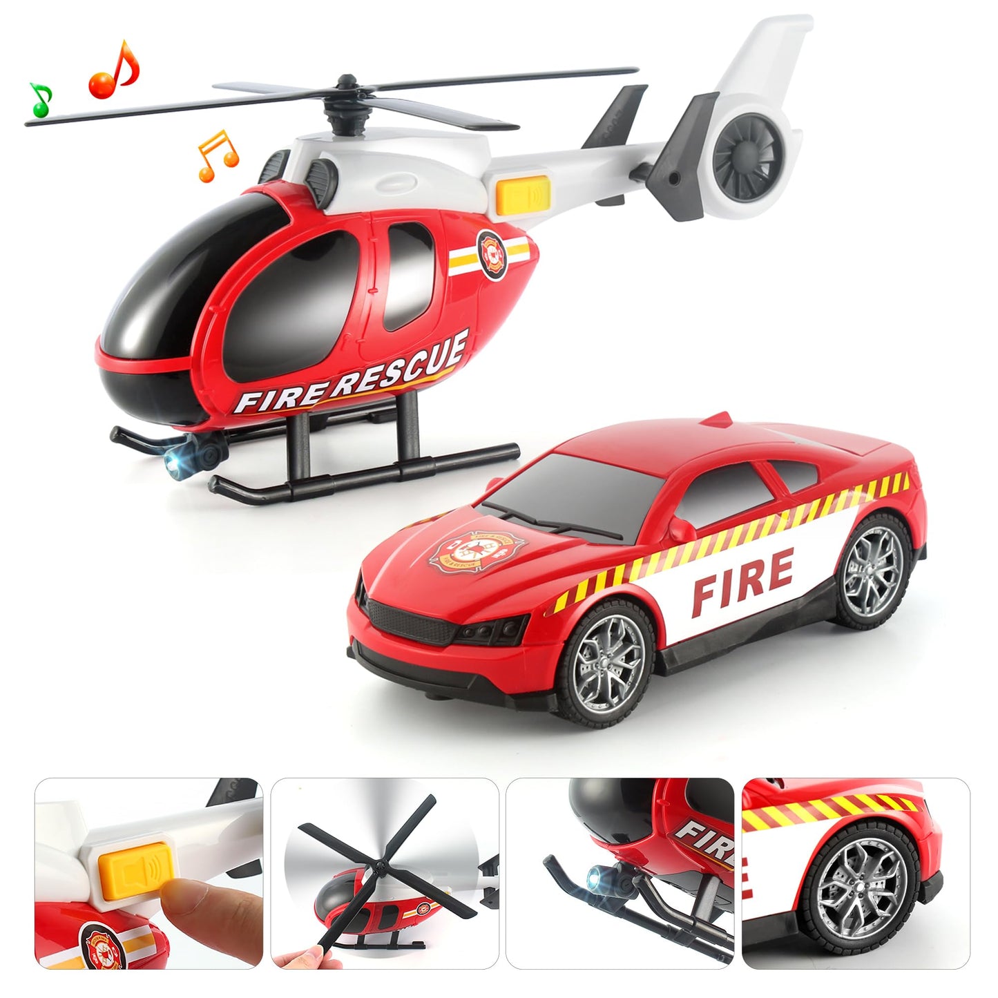 Dwi Dowellin 25.6-inch Semi Truck Toy – 3-in-1 with Helicopter & Racing Car for Kids 1-6