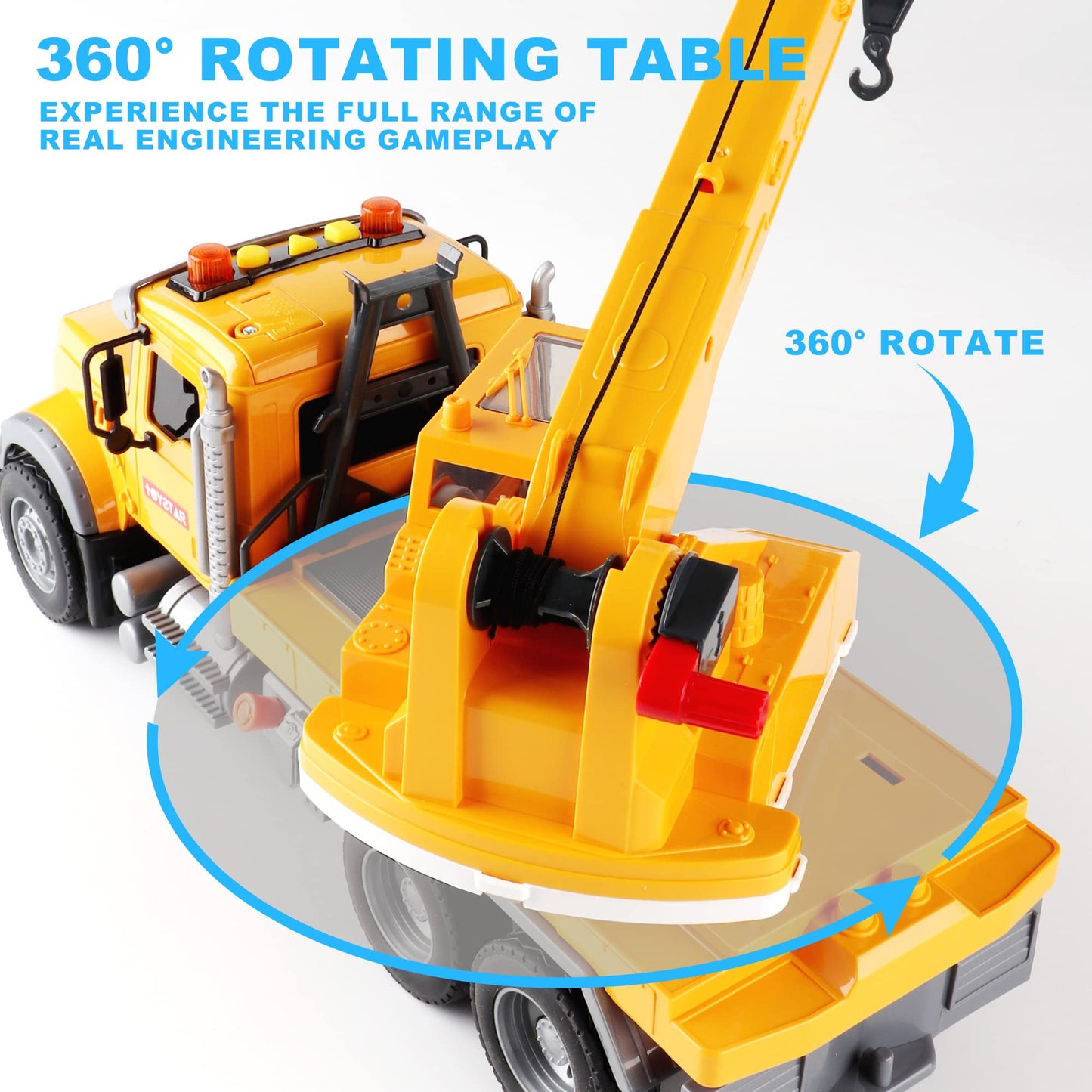 Dwi Dowellin Construction Crane Truck Toy with Lights & Sounds – for 3-Year-Olds