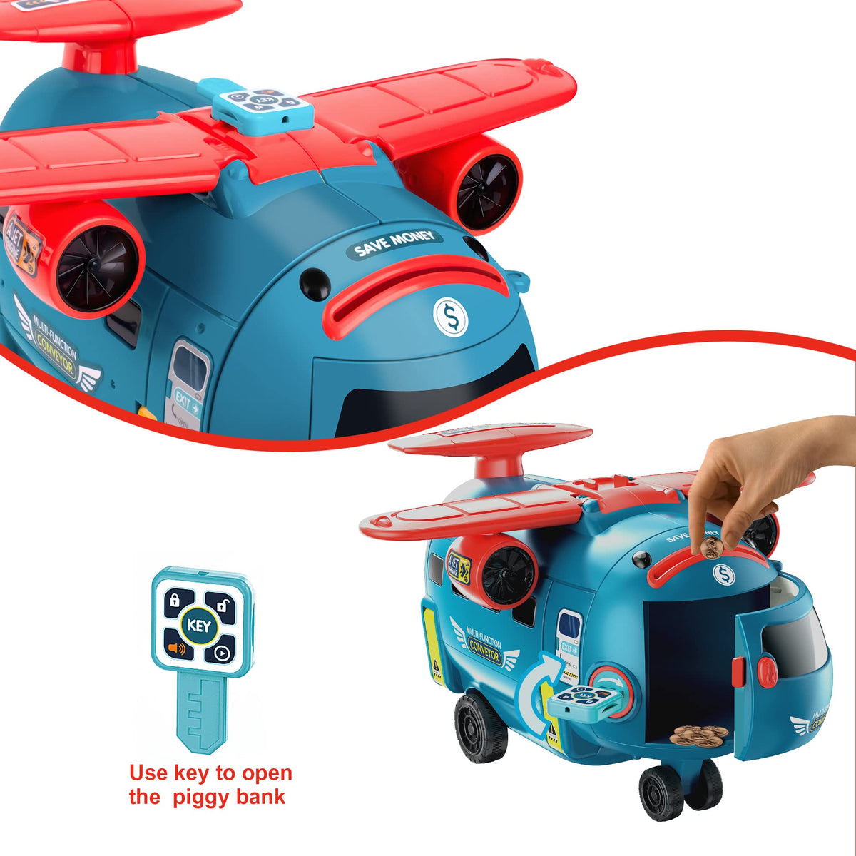 Dwi Dowellin Airplane Car Toy – Interactive Driving & Flying Play for 3-6 Year Olds | Sound & Light