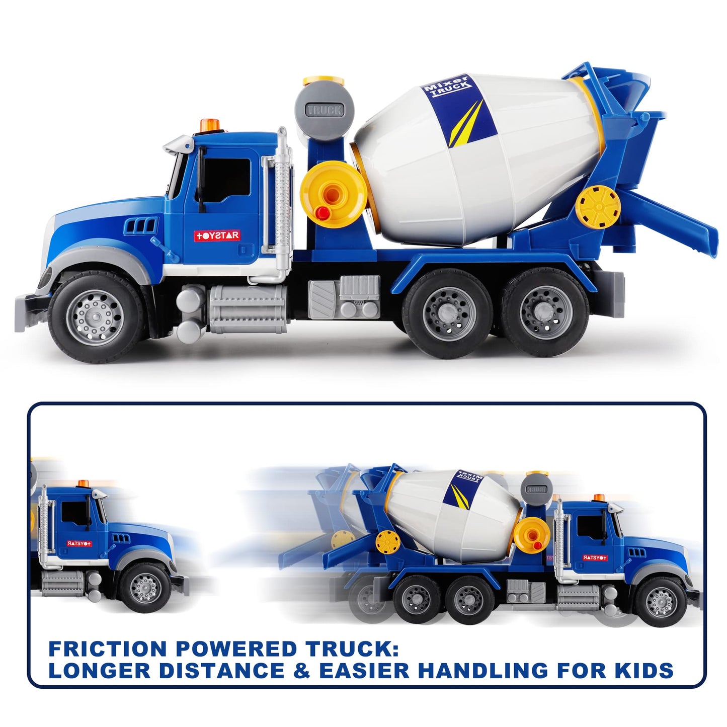Dwi Dowellin Toddler Trucks: Big Cement Mixer with Lights & Sounds