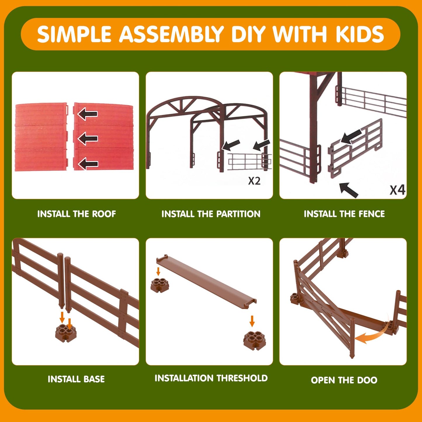 Dwi Dowellin Farm Animal Toys Set – 69-Piece Farm Playset with Tractor and Trailer for Kids 3-12