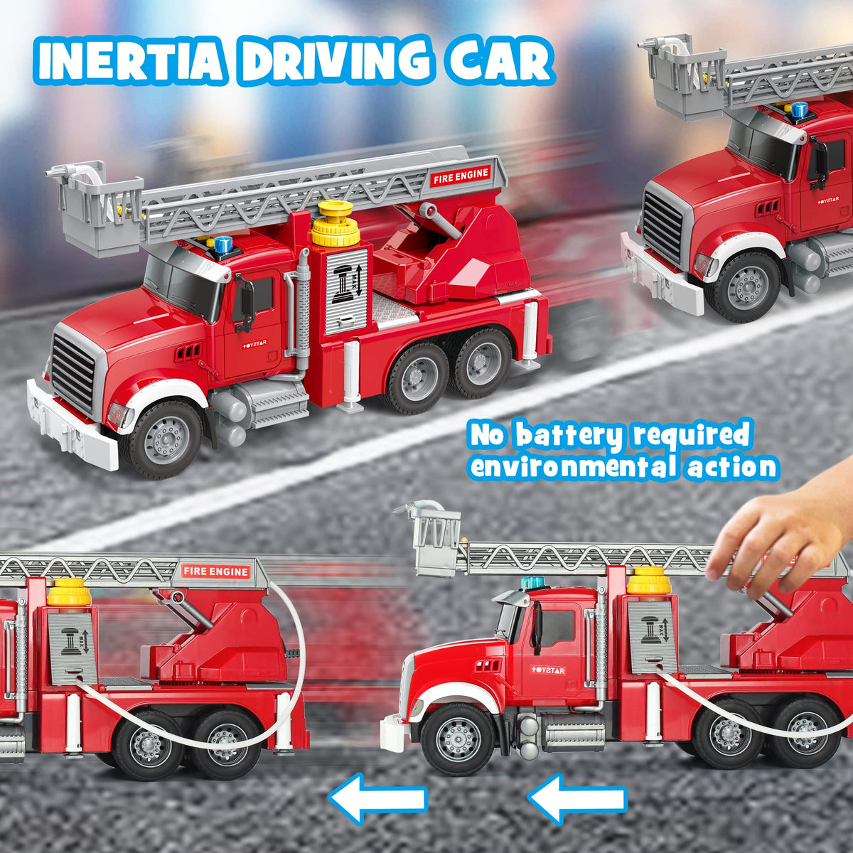 Dwi Dowellin Kids Fire Truck Toys – Water Shoot, Lights & Sounds for 3-6 Year Old Boys