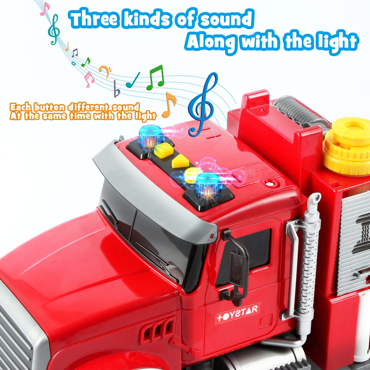 Dwi Dowellin Kids Fire Truck Toys – Water Shoot, Lights & Sounds for 3-6 Year Old Boys