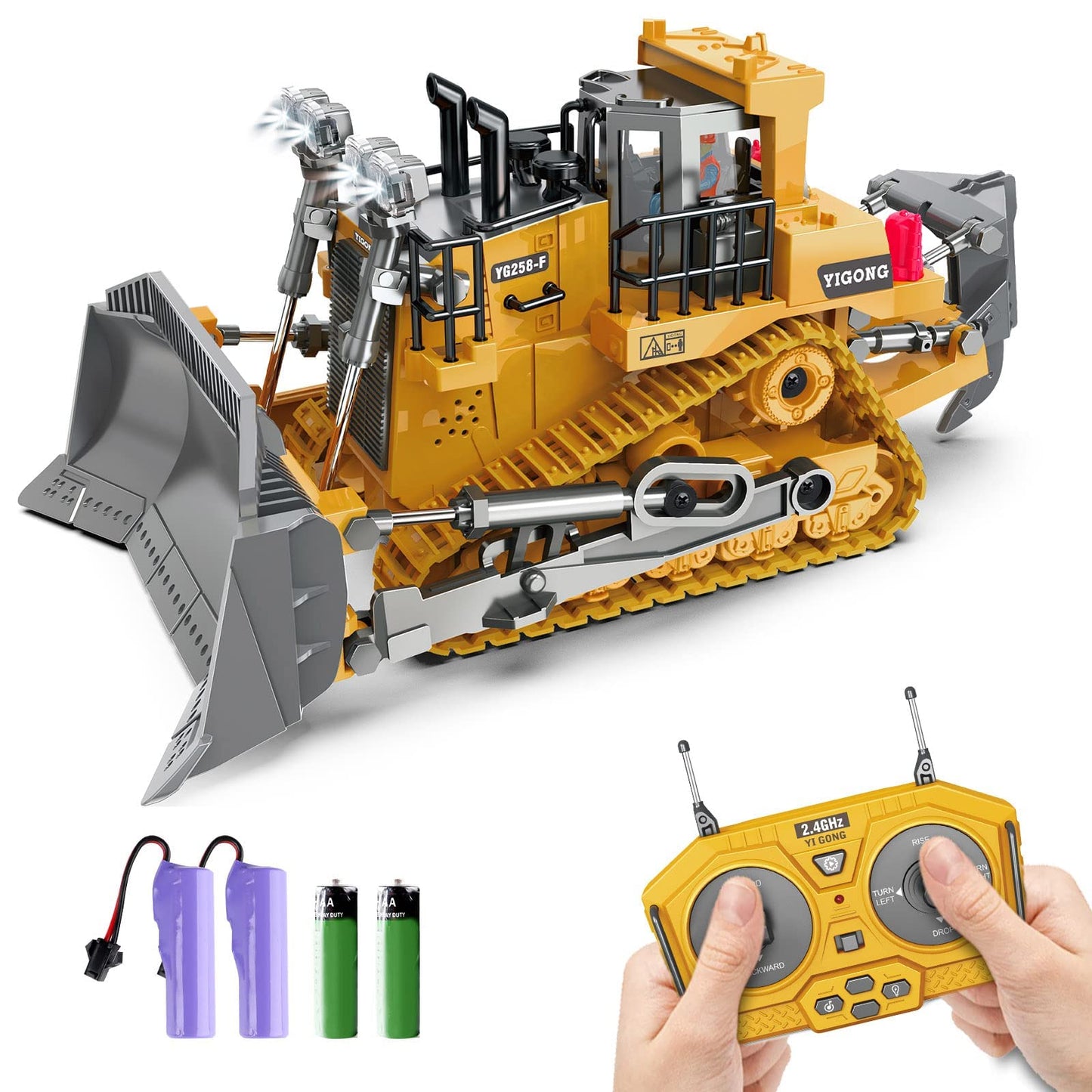 Dwi Dowellin RC Bulldozer Toy for Boys – Realistic 2.4GHz Construction Truck