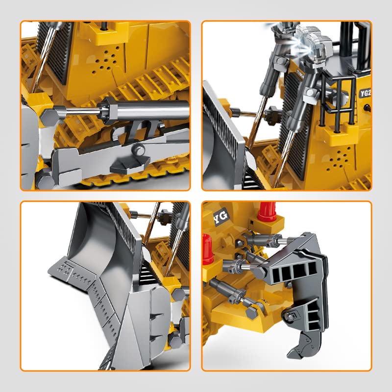 Dwi Dowellin RC Bulldozer Toy for Boys – Realistic 2.4GHz Construction Truck