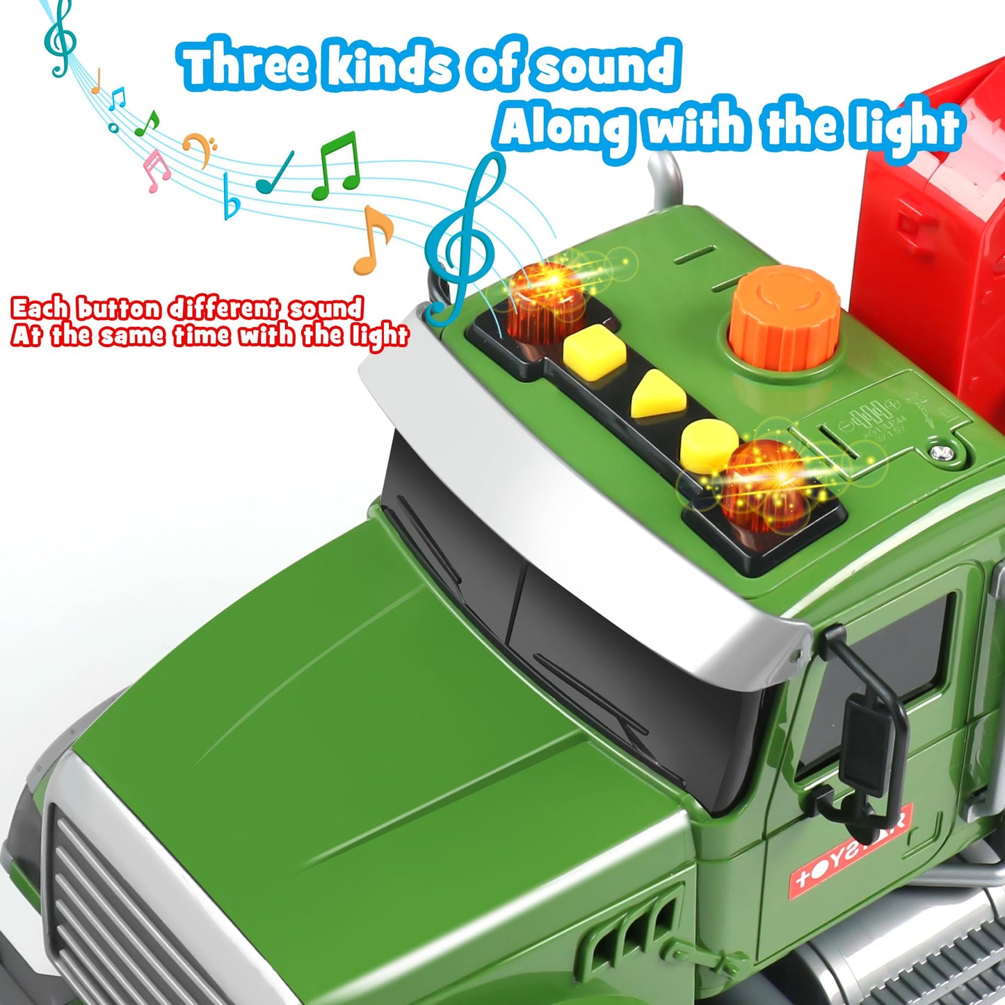 Dwi Dowellin 15-Inch Large Timber Truck with Loading Crane & 6 Trunks – Toy for Ages 3 to 7