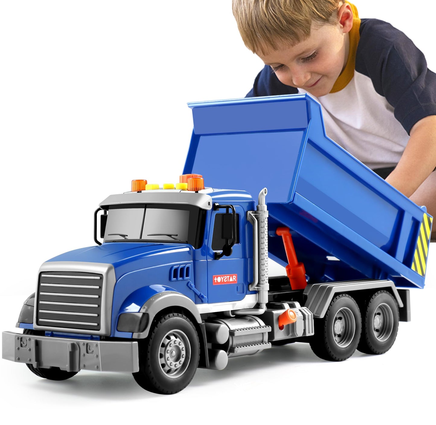 Dwi Dowellin Toddler Dump Truck with Lights & Sounds – Gift for Boys 3-5