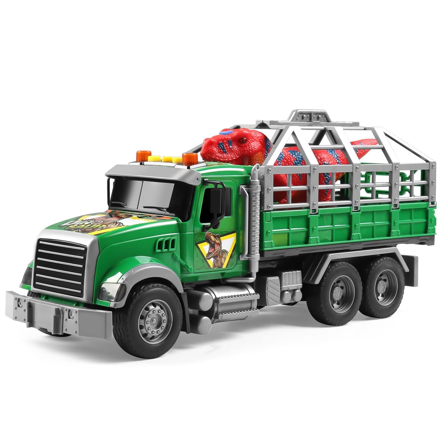 Dwi Dowellin Toy Truck Carrier with Dinosaur – Friction-Powered Kids Truck for 3-6 Year Olds