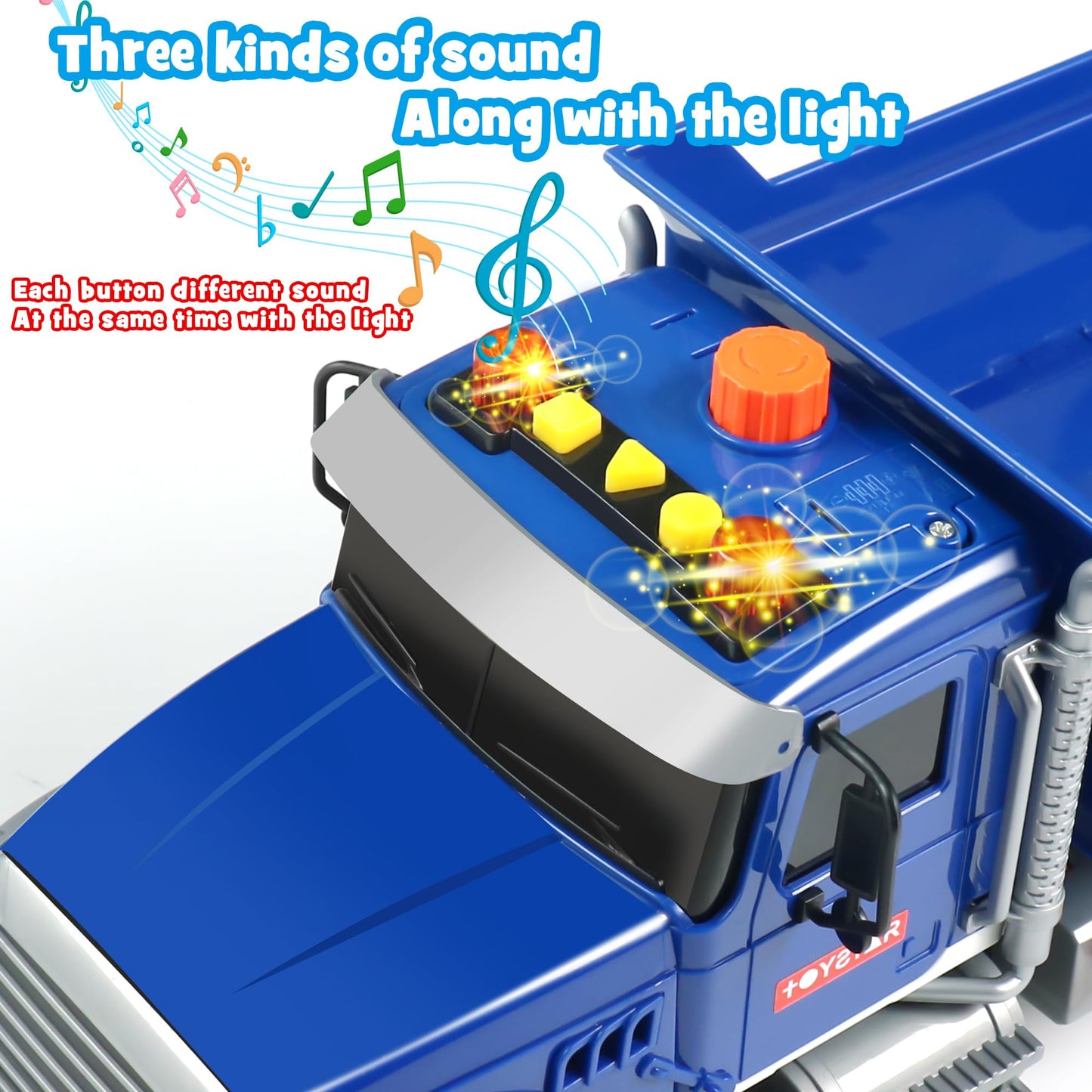 Dwi Dowellin Toddler Dump Truck with Lights & Sounds – Gift for Boys 3-5