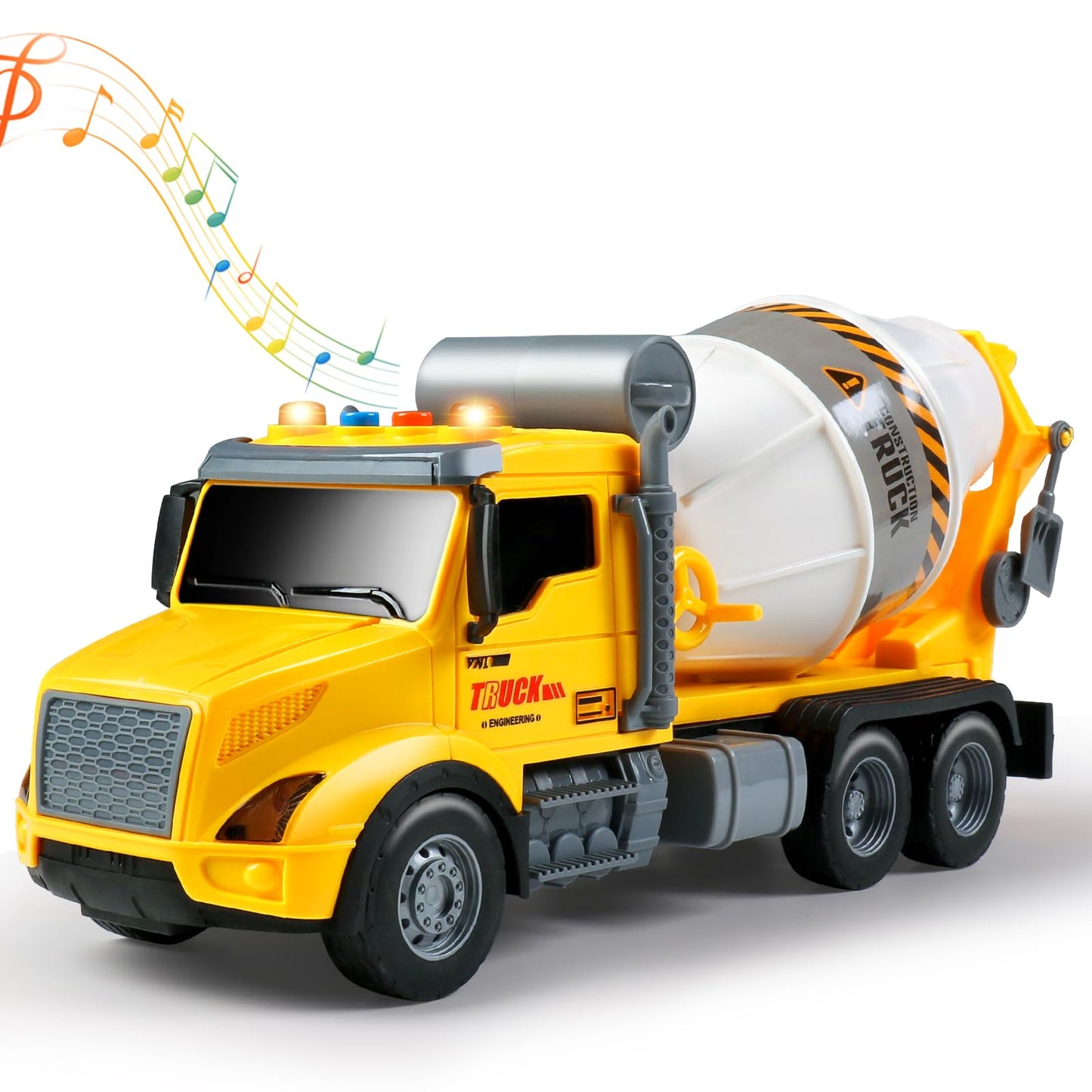 DWIRCTOYS Toddler Trucks: Big Cement Mixer Toy with Lights & Sounds for Ages 3-7