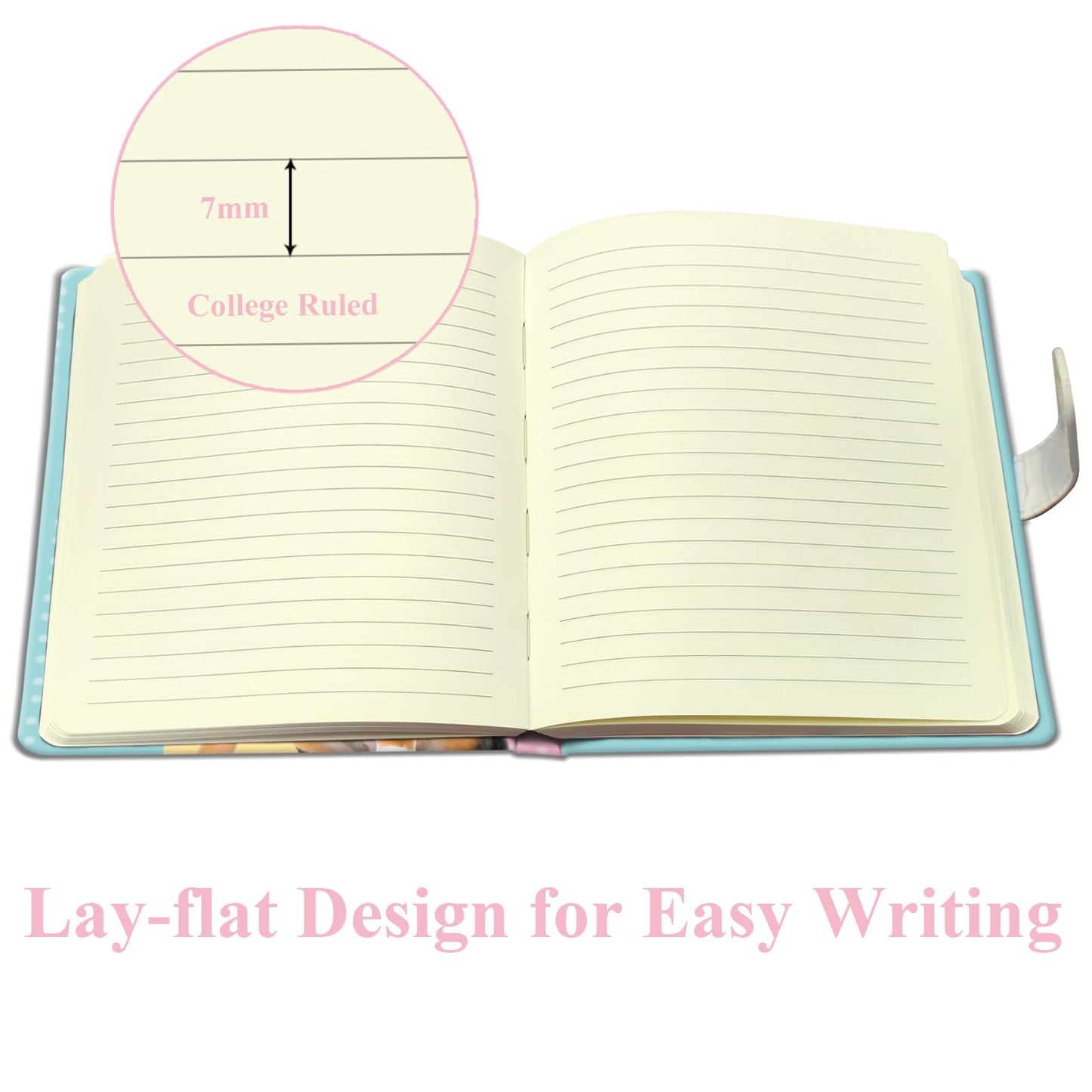 DWIYITTN Dog Journal for Girls - Gift for Kids, Magnetic Closure, 192 Pages, 5.3 x 7.5 in
