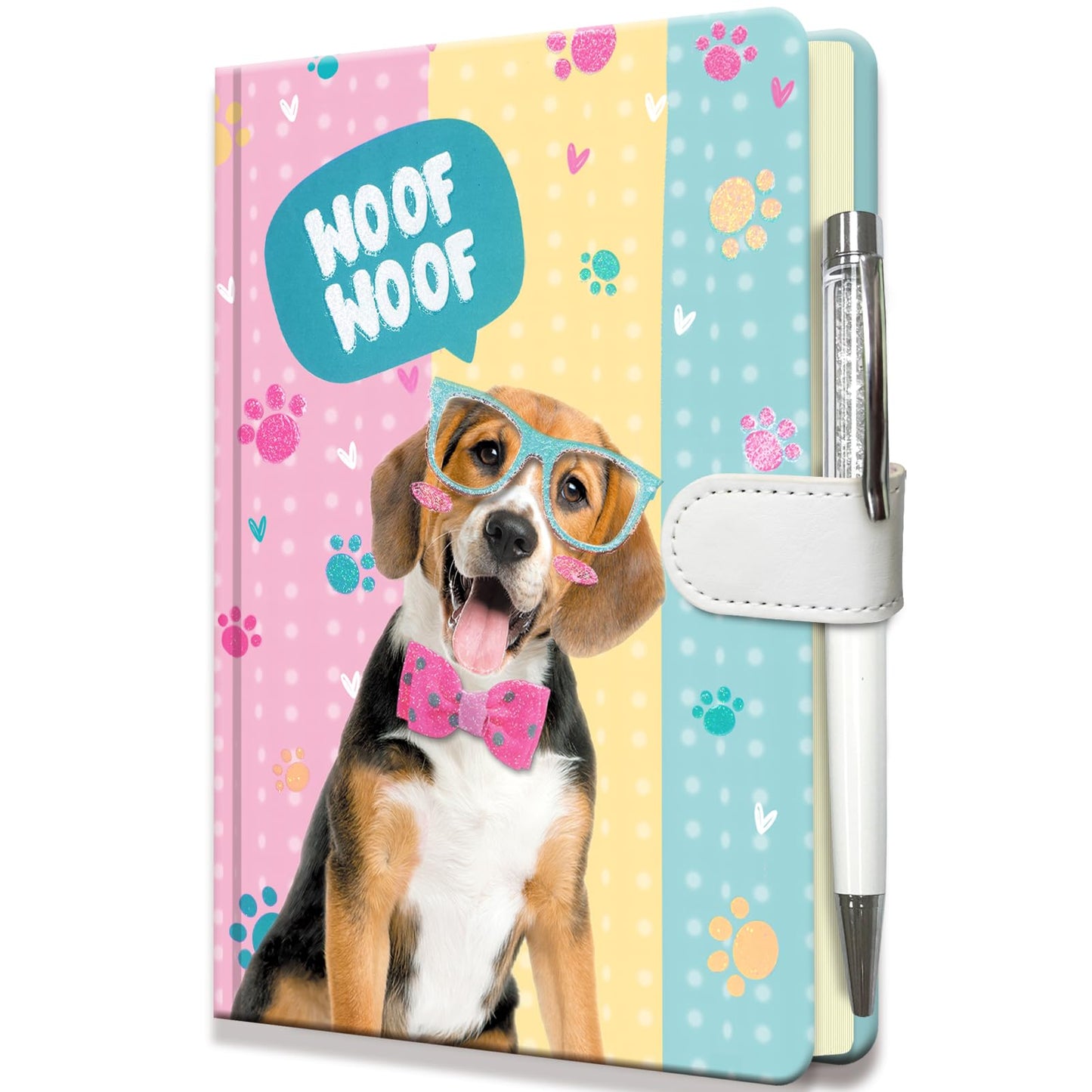 DWIYITTN Dog Journal for Girls - Gift for Kids, Magnetic Closure, 192 Pages, 5.3 x 7.5 in