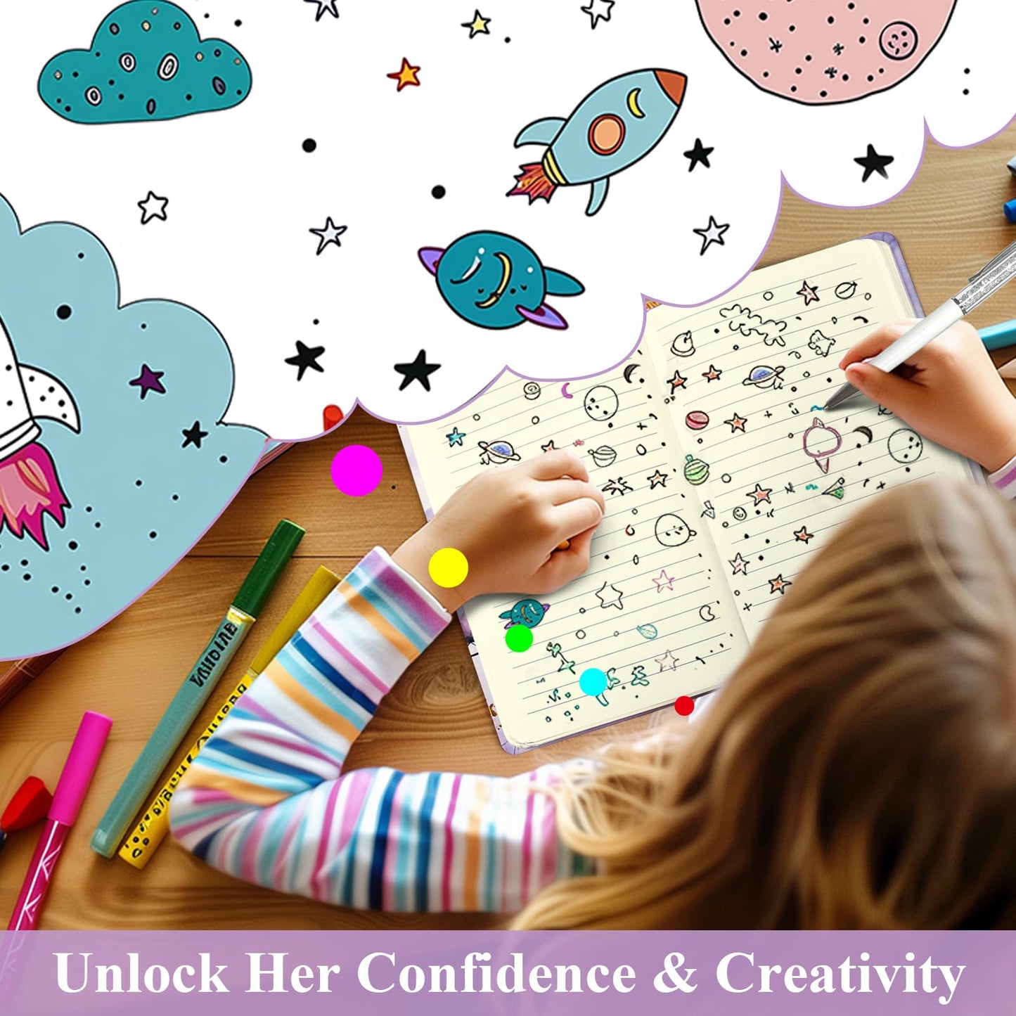 DWIYITTN Floral Journal for Girls – 192-Page Hardcover Diary with Magnetic Closure & Pen