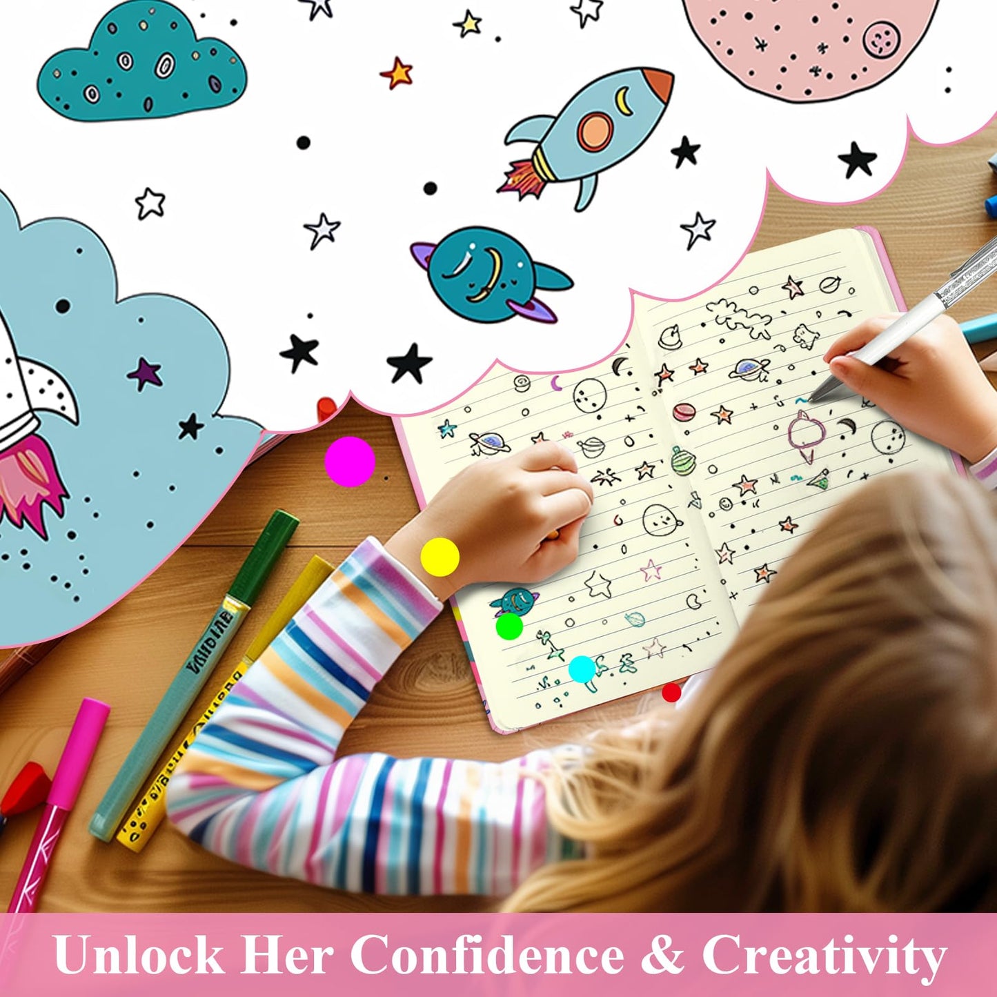 DWIYITTN Unicorn Journal for Girls — 192 Pages, Hard Cover, Magnetic Closure, Pen Included
