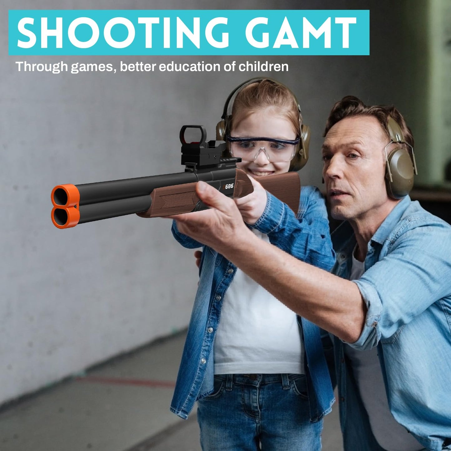 DWMTGS Double Barrel Toy Shotgun – Realistic Foam Blaster with Scope & Soft Bullets for Ages 8-12 | Black