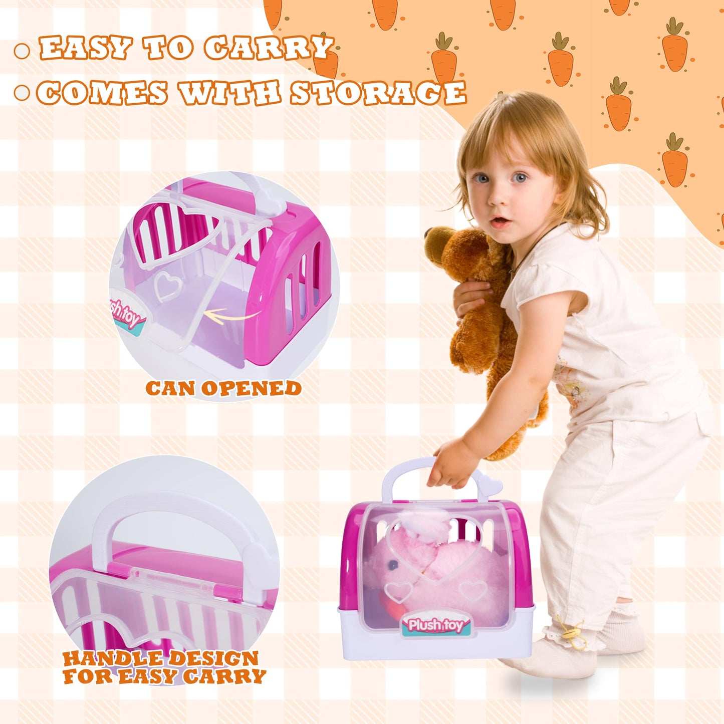 DWMTGS Doctor Kit for Girls – Pretend Play Doctor Set with Bunny Toy (Ages 3-6)