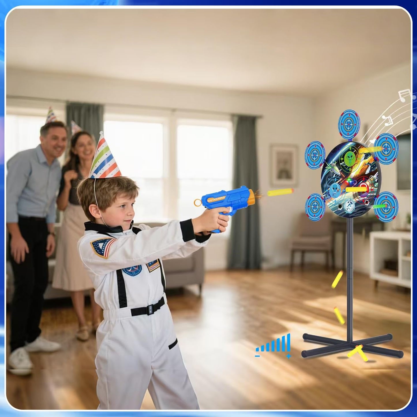 DX DA XIN Shooting Game Toy — Digital Target, 2 Guns & 40 Darts for Kids 3-12