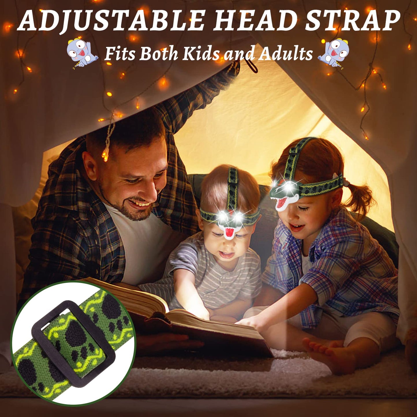 DX DA XIN Dinosaur Headlamp T-Rex – Kids LED Headlamp for Camping & Toys