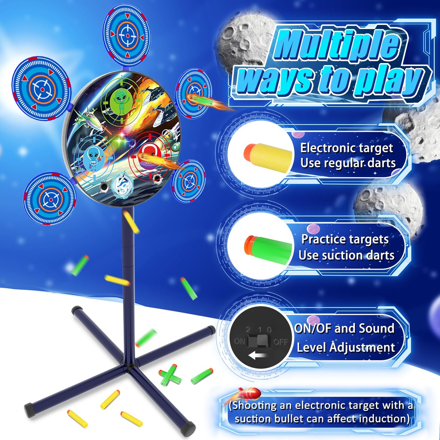 DX DA XIN Shooting Game Toy — Digital Target, 2 Guns & 40 Darts for Kids 3-12