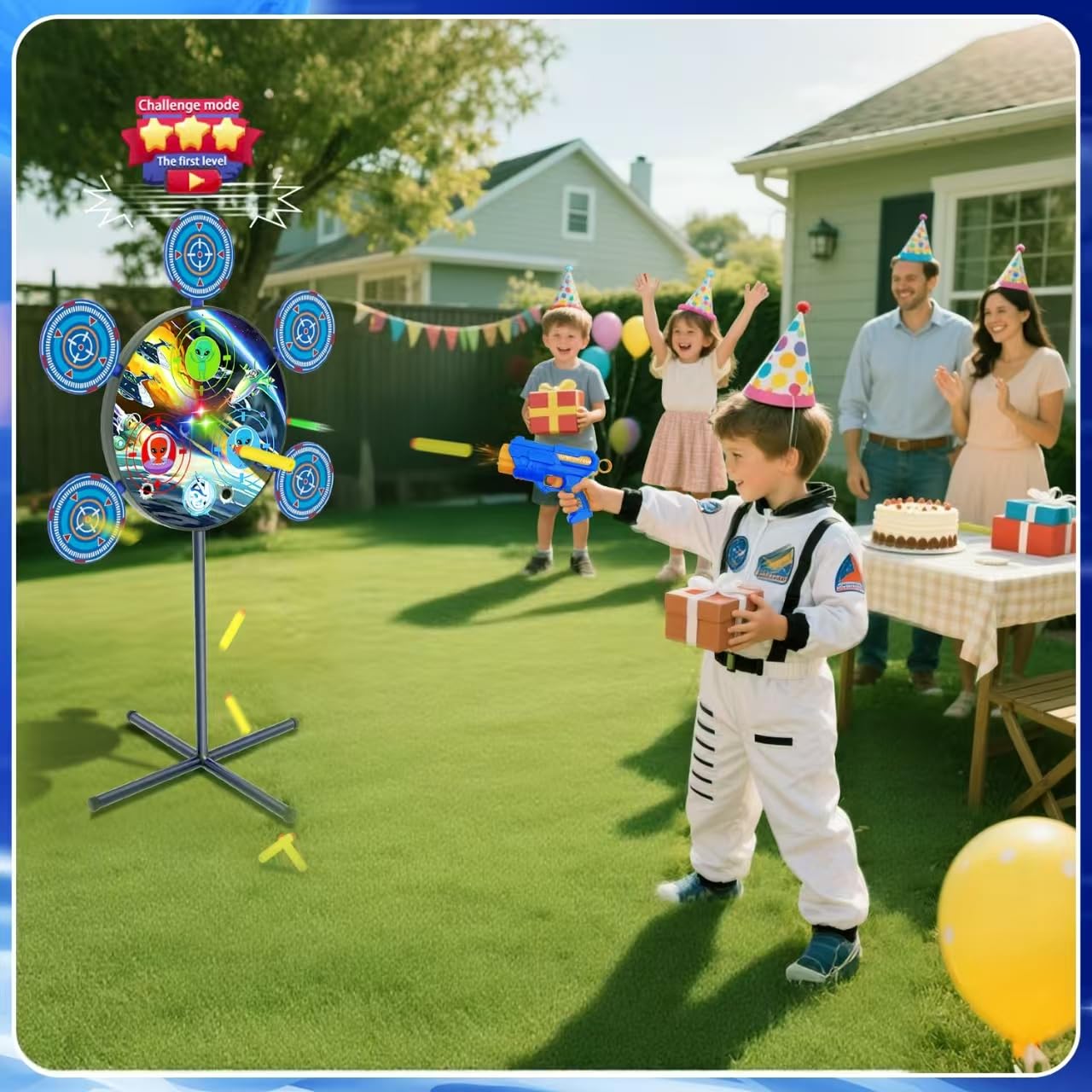 DX DA XIN Shooting Game Toy — Digital Target, 2 Guns & 40 Darts for Kids 3-12