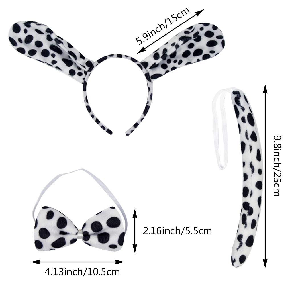 Dxhycc Dalmatian Costume Set for Kids – Ears, Bowtie, Tail & Tutu