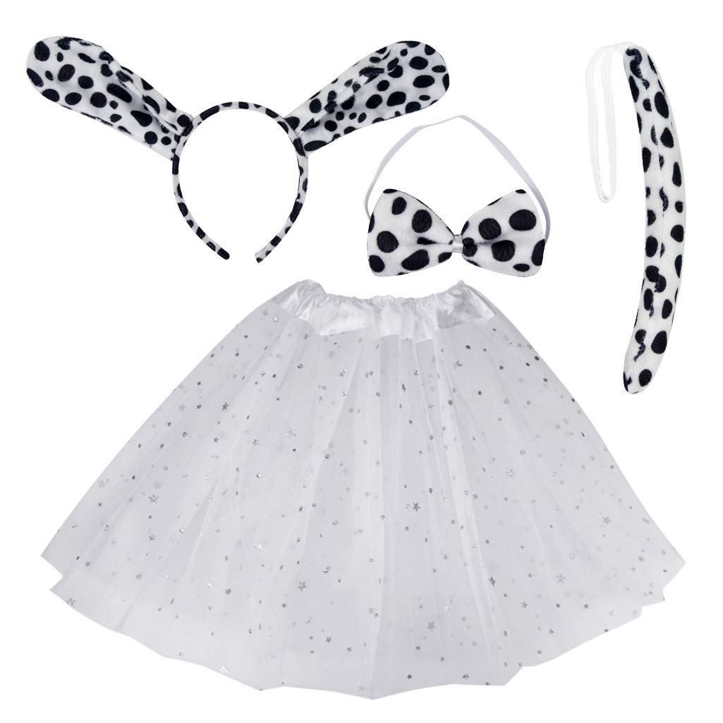 Dxhycc Dalmatian Costume Set for Kids – Ears, Bowtie, Tail & Tutu
