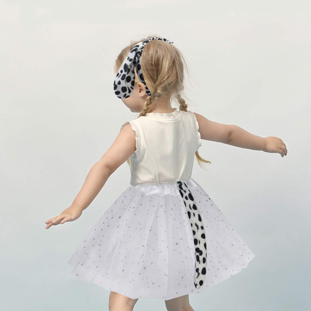 Dxhycc Dalmatian Costume Set for Kids – Ears, Bowtie, Tail & Tutu