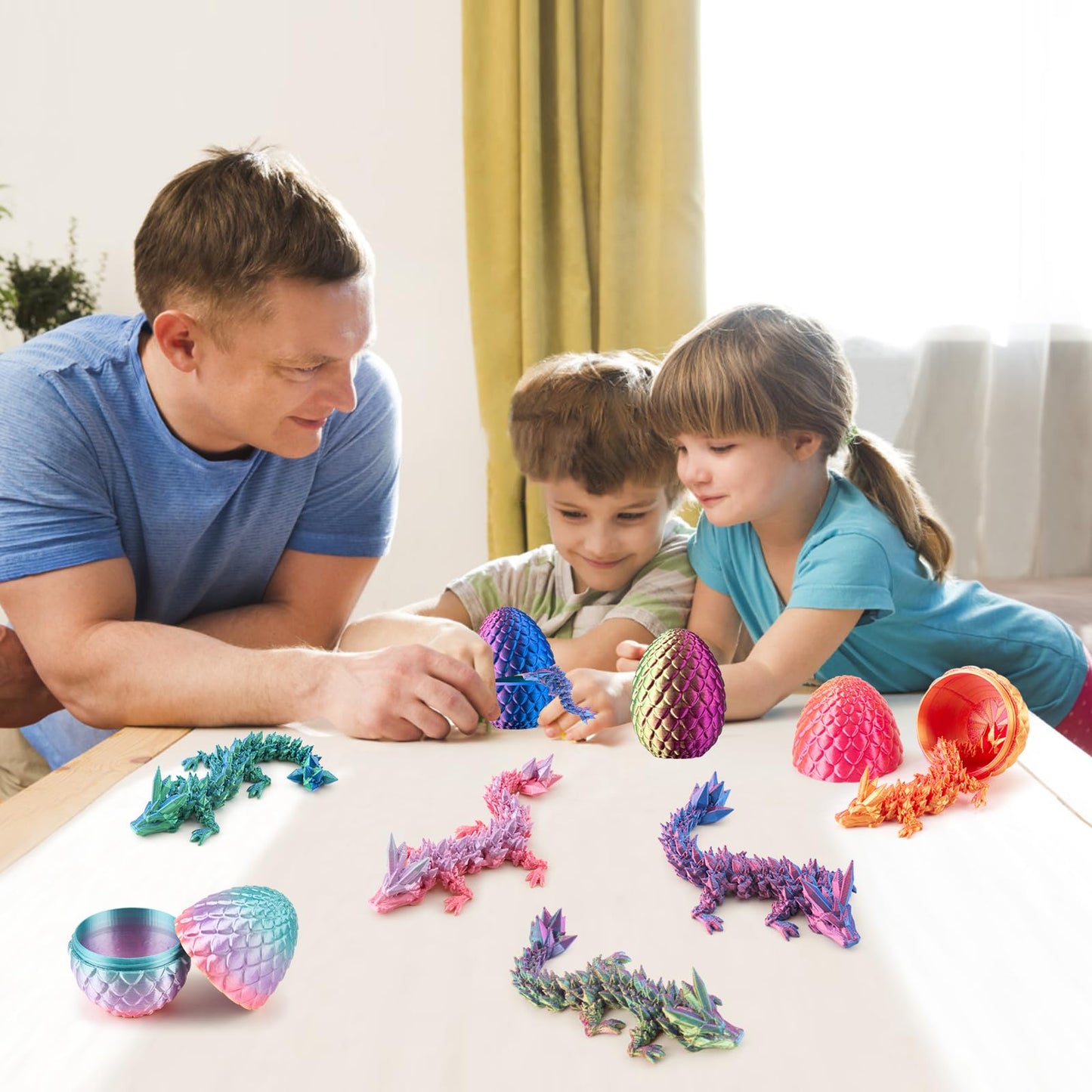 Dxldfks 2-Pack 3D Printed Dragon with Egg – Articulated Desk Decor for Home & Office