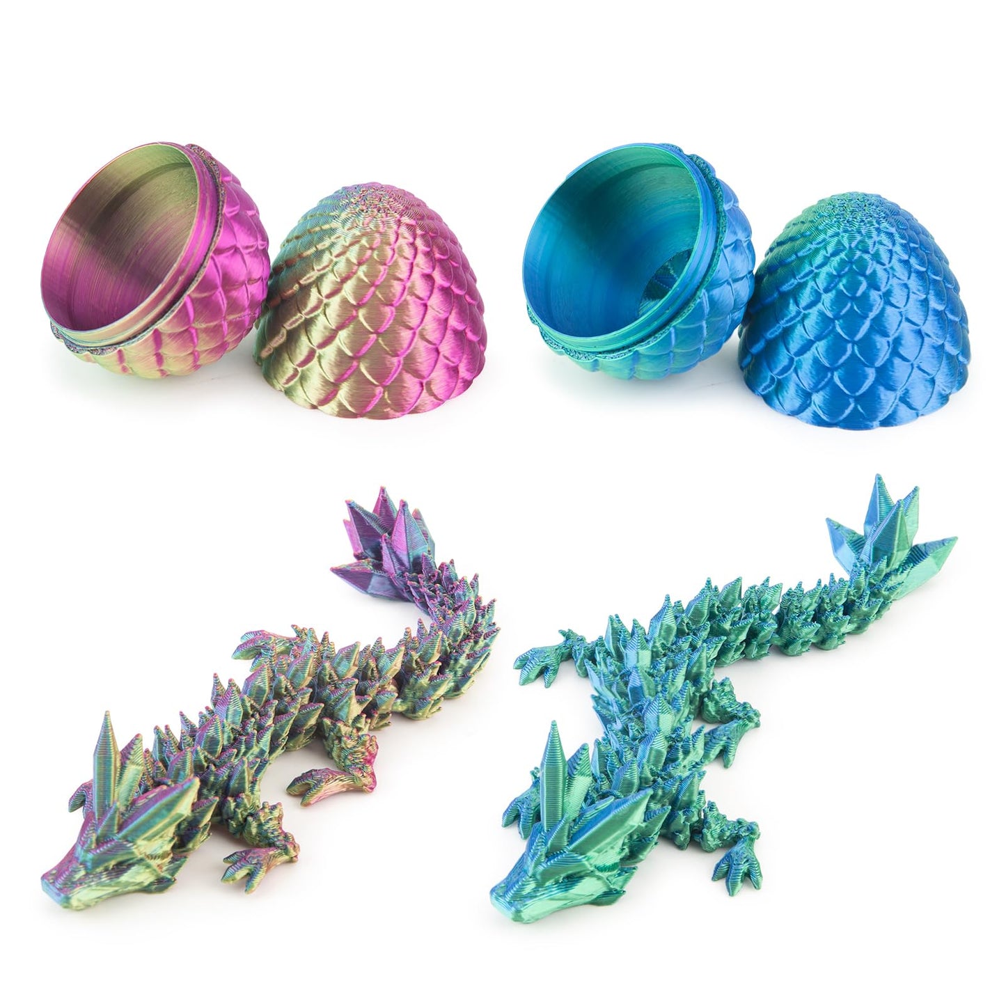 Dxldfks 2-Pack 3D Printed Dragon with Egg – Articulated Desk Decor for Home & Office