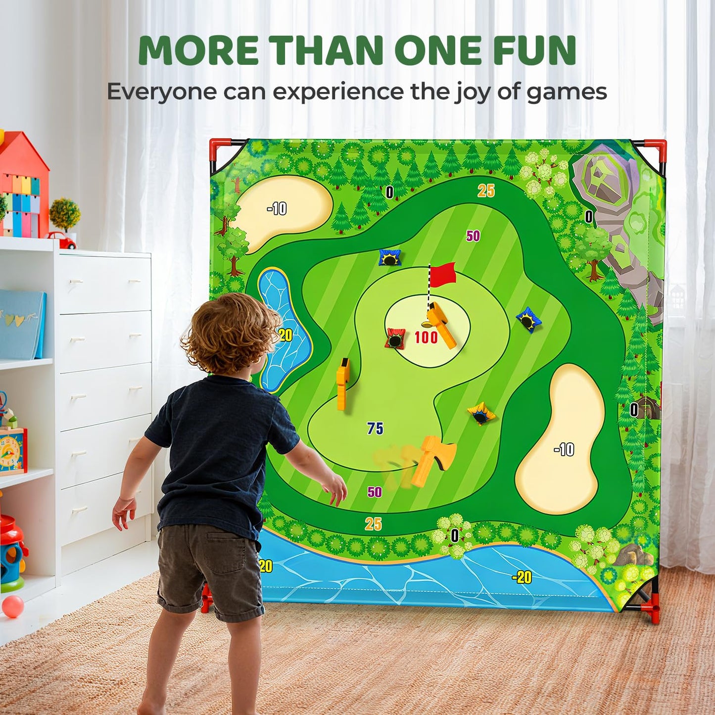 DyBaxa Golf Chipping Game – 4-in-1 Family Target Set on 54x54 Mat