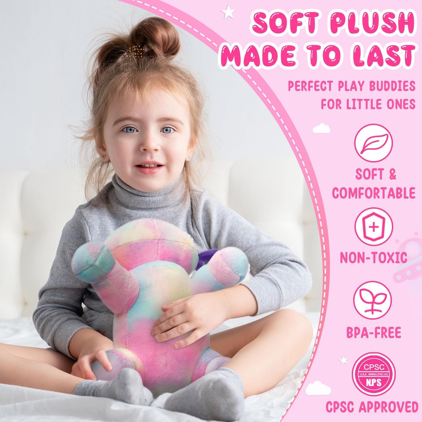 DYBFONO Axolotl Plush Toy - 10.8 Inch Soft Cotton Pillow, Multicolored Kawaii Gift