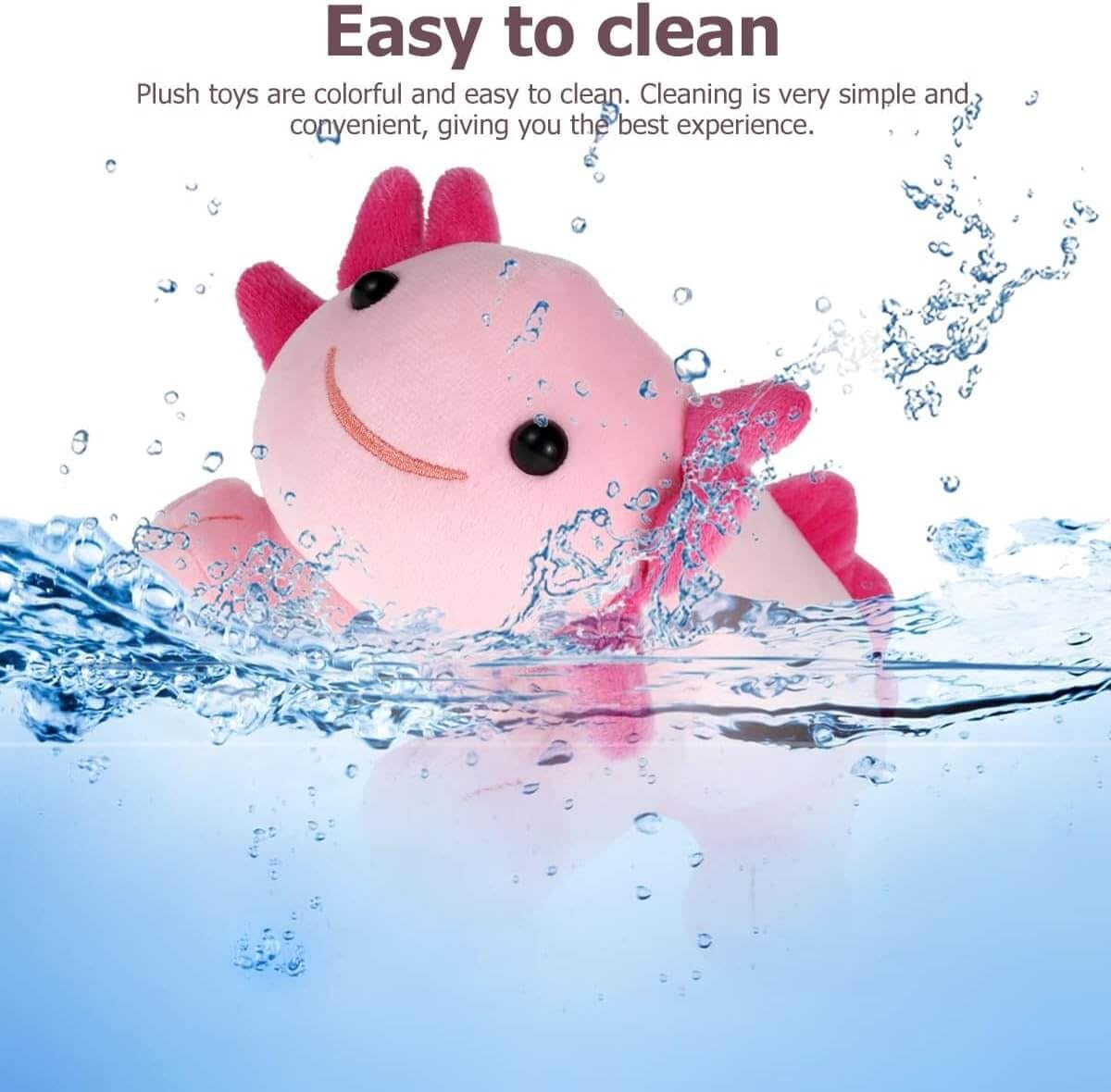 DYBFONO Axolotl Plush Toy, 10.8-inch Soft Pink Kawaii Salamander Pillow for Kids
