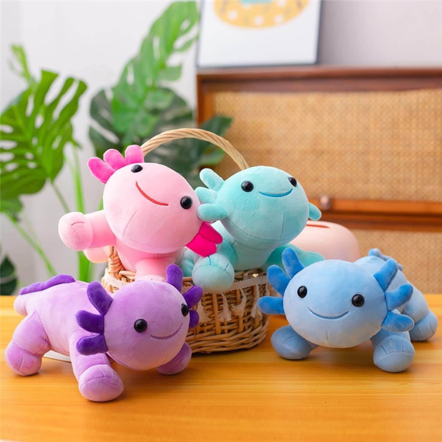 DYBFONO Axolotl Plush Toy – 10.8-Inch Soft Kawaii Pillow (Purple)